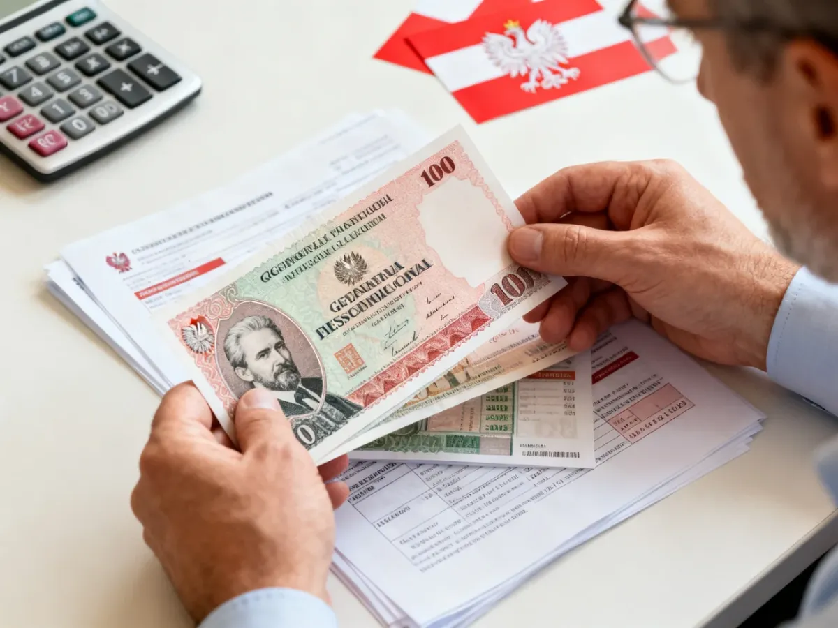 Inwestor analizujący dokumenty dotyczące obligacji skarbowych przy biurku